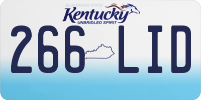 KY license plate 266LID