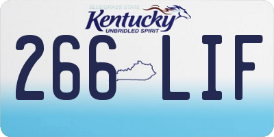 KY license plate 266LIF