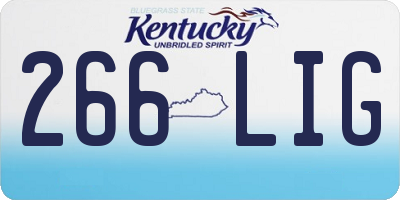 KY license plate 266LIG