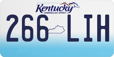 KY license plate 266LIH