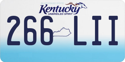 KY license plate 266LII