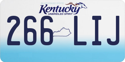 KY license plate 266LIJ