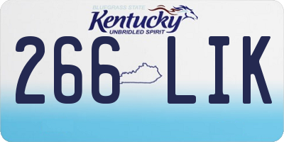 KY license plate 266LIK