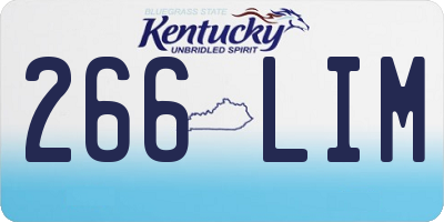 KY license plate 266LIM