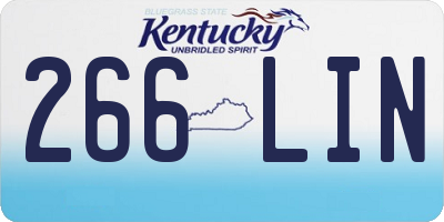 KY license plate 266LIN