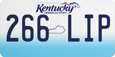 KY license plate 266LIP