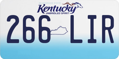 KY license plate 266LIR