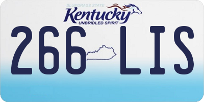 KY license plate 266LIS