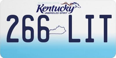 KY license plate 266LIT