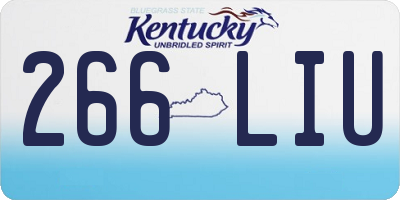 KY license plate 266LIU