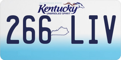 KY license plate 266LIV