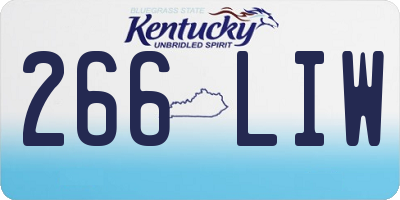 KY license plate 266LIW