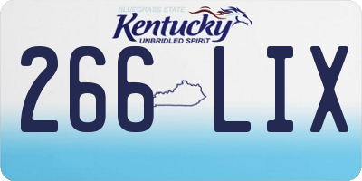 KY license plate 266LIX