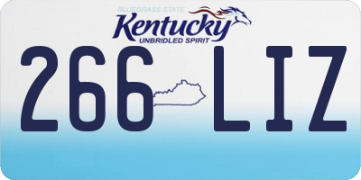 KY license plate 266LIZ