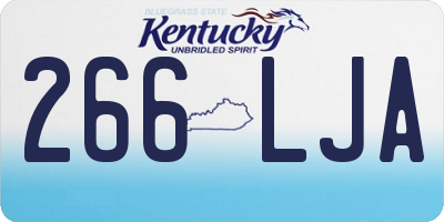 KY license plate 266LJA