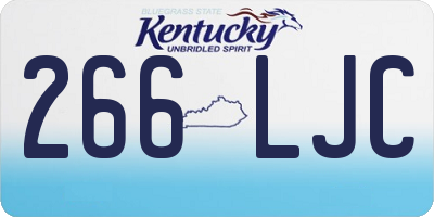 KY license plate 266LJC