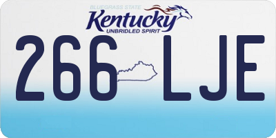 KY license plate 266LJE