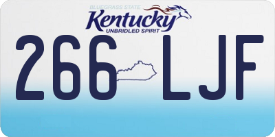 KY license plate 266LJF