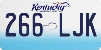 KY license plate 266LJK
