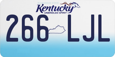 KY license plate 266LJL