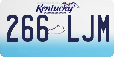 KY license plate 266LJM