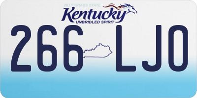 KY license plate 266LJO