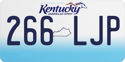 KY license plate 266LJP