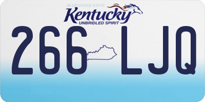 KY license plate 266LJQ