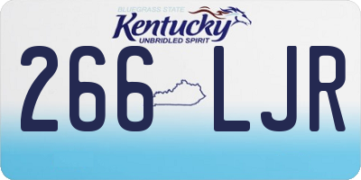 KY license plate 266LJR
