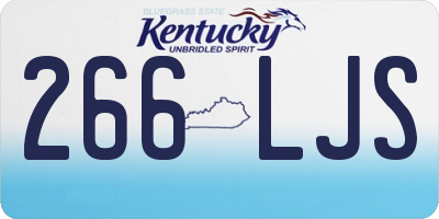 KY license plate 266LJS