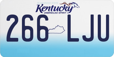 KY license plate 266LJU