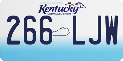 KY license plate 266LJW