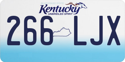 KY license plate 266LJX