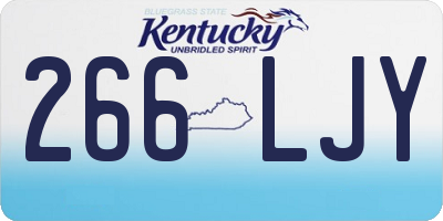 KY license plate 266LJY
