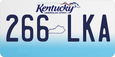 KY license plate 266LKA