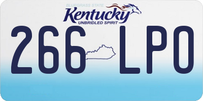 KY license plate 266LPO