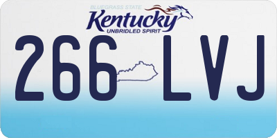KY license plate 266LVJ