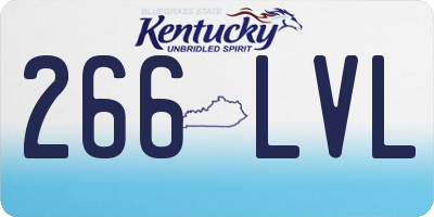 KY license plate 266LVL