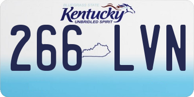 KY license plate 266LVN