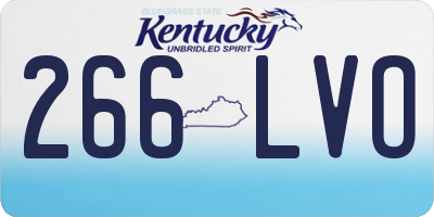 KY license plate 266LVO
