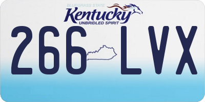 KY license plate 266LVX