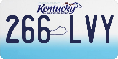 KY license plate 266LVY