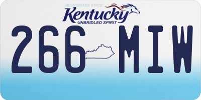 KY license plate 266MIW