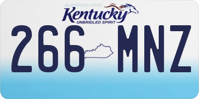 KY license plate 266MNZ