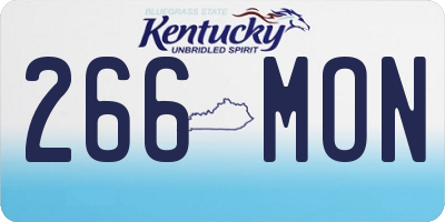 KY license plate 266MON