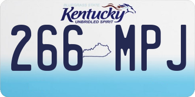 KY license plate 266MPJ