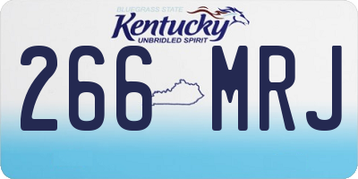KY license plate 266MRJ