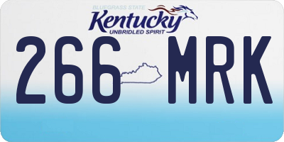KY license plate 266MRK