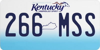 KY license plate 266MSS
