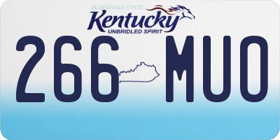 KY license plate 266MUO